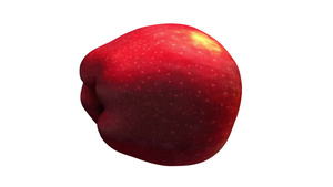 白色背景上旋转美味的红苹果12秒视频