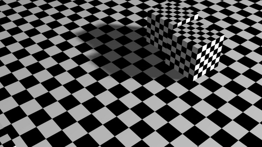 3D 黑白方块格几何体视频