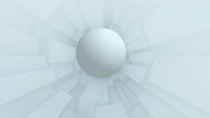 白色立方体隧道3D动画19秒视频