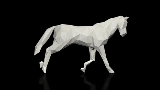 3D低聚积面白纸马无缝环视频