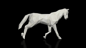 3D低聚积面白纸马无缝环7秒视频