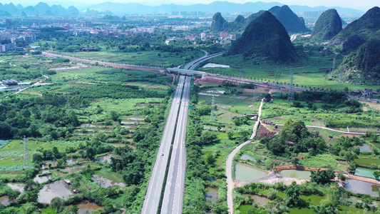 桂林高速公路和山景公路视频