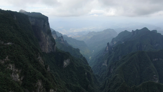 湖南张家界天门山5A景区航拍视频视频