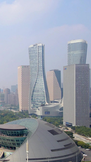 航拍杭州商务楼建筑群高楼建筑28秒视频
