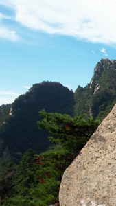 航拍5A南阳白云山鸡角曼景观区飞来石视频国家地质公园视频
