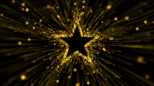 4K金色粒子五星背景16秒视频