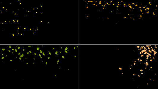 一组银杏叶粒子动画视频