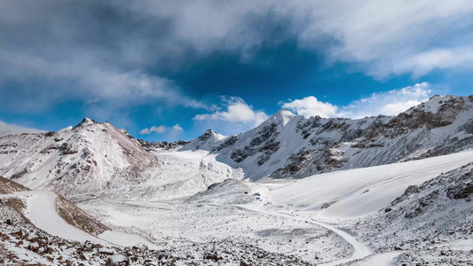 西藏雪山自然风光4K延时视频