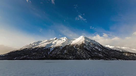 西藏然乌湖雪山自然风光4K延时视频