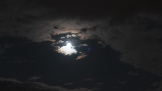 滚滚乌云遮挡月亮视频