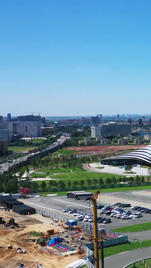 多角度航拍中国十大影视基地之一长影世纪城合集游乐园121秒视频
