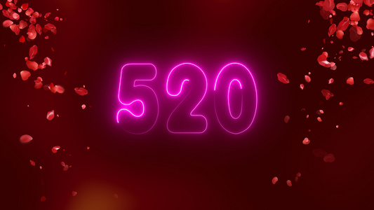520红心玫瑰爱情表白背景视频