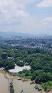 城市风光高楼建筑自然景观航拍视频