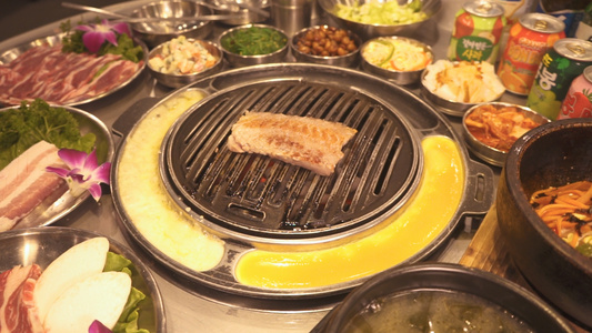 4K美食韩式烤肉视频