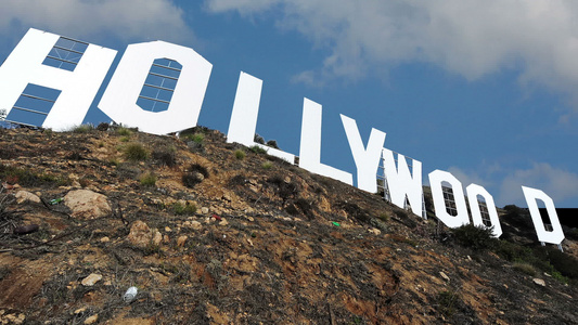 好莱坞标志洛杉矶近景拍摄视频