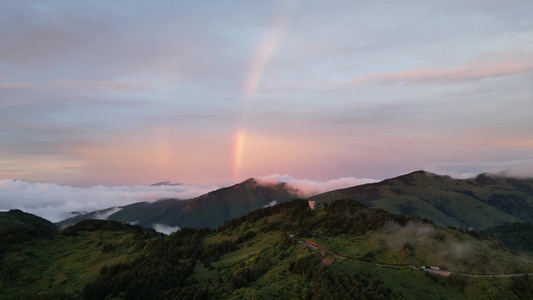 航拍日落夕阳傍晚晚霞视频