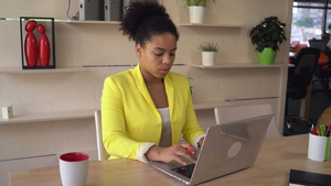 混血女性在办公室国际公司工作19秒视频