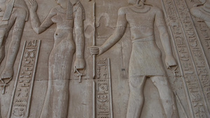 古代埃及寺庙墙上的象形文字27秒视频