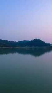 顺峰山湖景区晚霞清晨日出蓝天白云视频