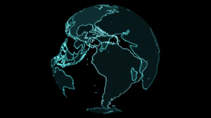 世界数字数字世界地图和纬度和经纬度激光扫描网格20秒视频