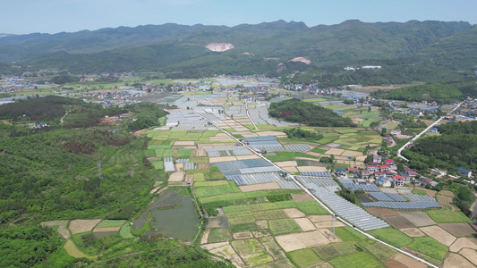 农业大棚种植蔬菜农田航拍 视频