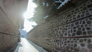 古老的街道在坎特科在冬天的布加里拉15秒视频