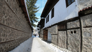 古老的街道在坎特科在冬天的布加里拉10秒视频