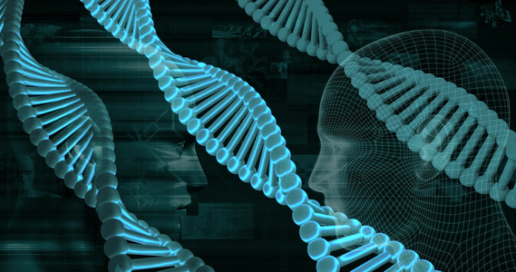 dna蓝色医学和生物技术化学基因的DNA视频
