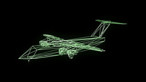 飞机科技线框展示13秒视频