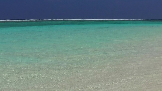 天堂海景海滩野生动物的阳光海景碧绿的海洋和海浪附近视频