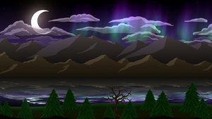 自然夜间场景动画插图31秒视频
