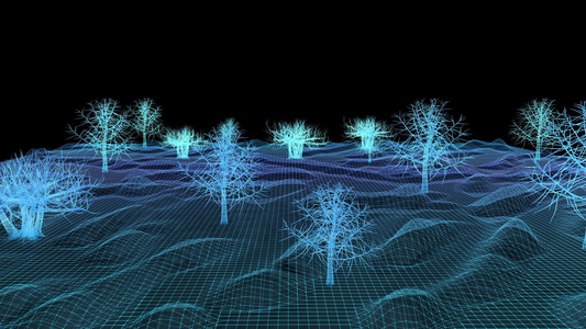 三维树光线粒子科技动画视频