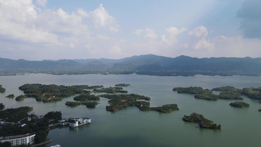 航拍湖北赤壁陆水湖景区视频