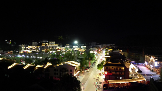 城市霓虹灯夜景灯光航拍视频