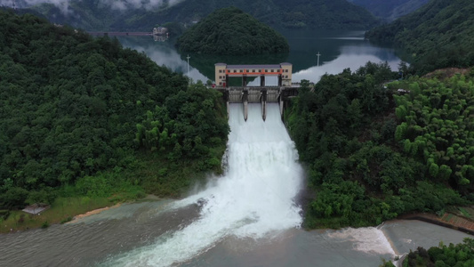 浙江金华安地水库仙源湖云海航拍视频