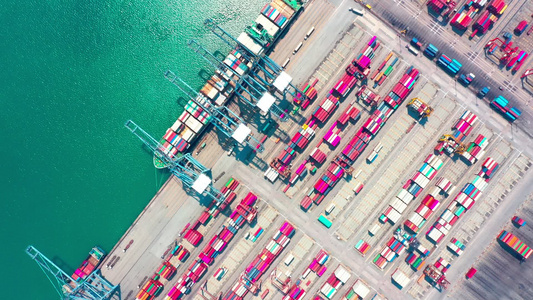 集装箱船商业物流进出口运输国际和港口集装箱运输视频