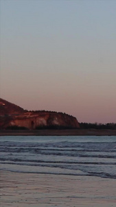 青岛石老人海边日落风景视频