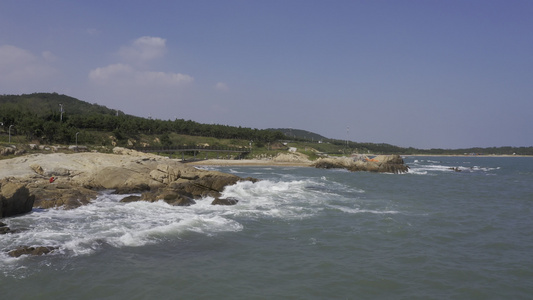 海岸线海边航拍视频