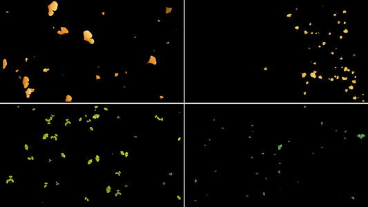 一组银杏叶粒子动画视频