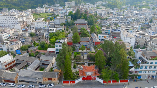 临沧地标古建筑凤庆文庙古坊古塔航拍视频