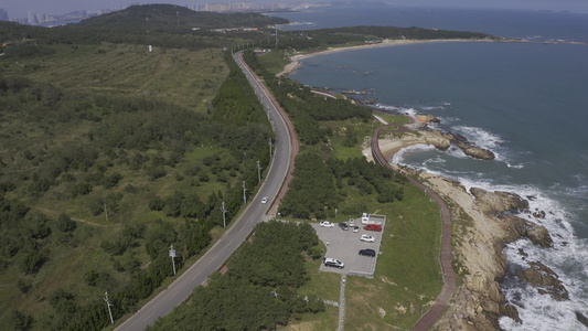 海岸线海边航拍视频