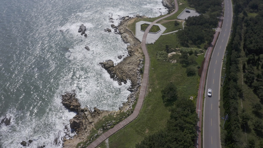 海岸线海边航拍视频