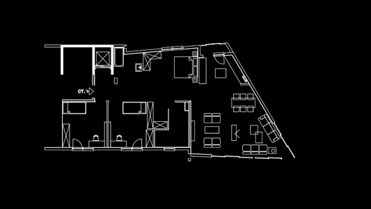 4k 抽象建筑背景:房屋蓝图计划和建造的电线框架模型视频