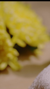 菊花和月饼传统节日视频