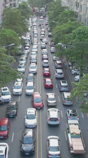 城市汽车交通堵车塞车红绿灯25秒视频