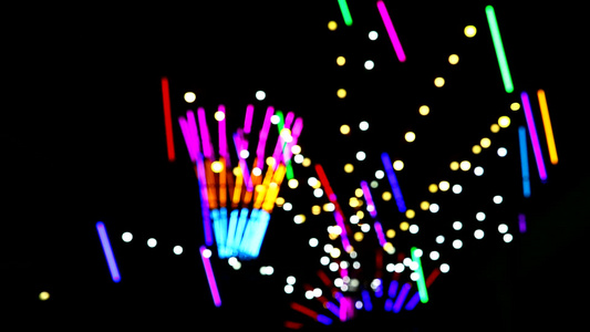 夜市博览会的彩色滚亮亮光和bokeh视频