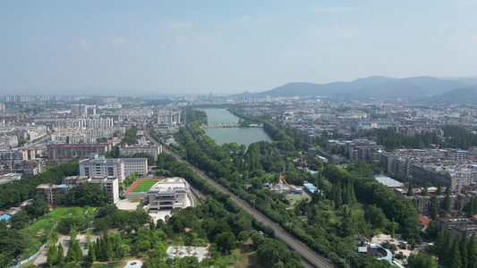 航拍襄阳城市风光地标建筑 视频