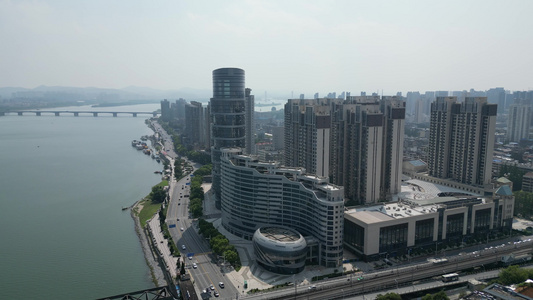 航拍襄阳城市风光地标建筑 视频