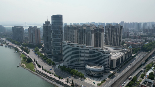 航拍襄阳城市风光地标建筑 视频