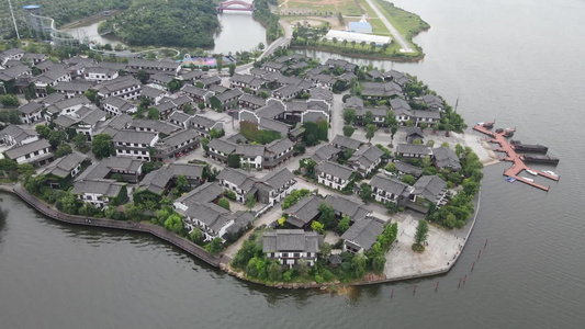 航拍湖南岳阳湘阴洋沙湖国际旅游度假区视频